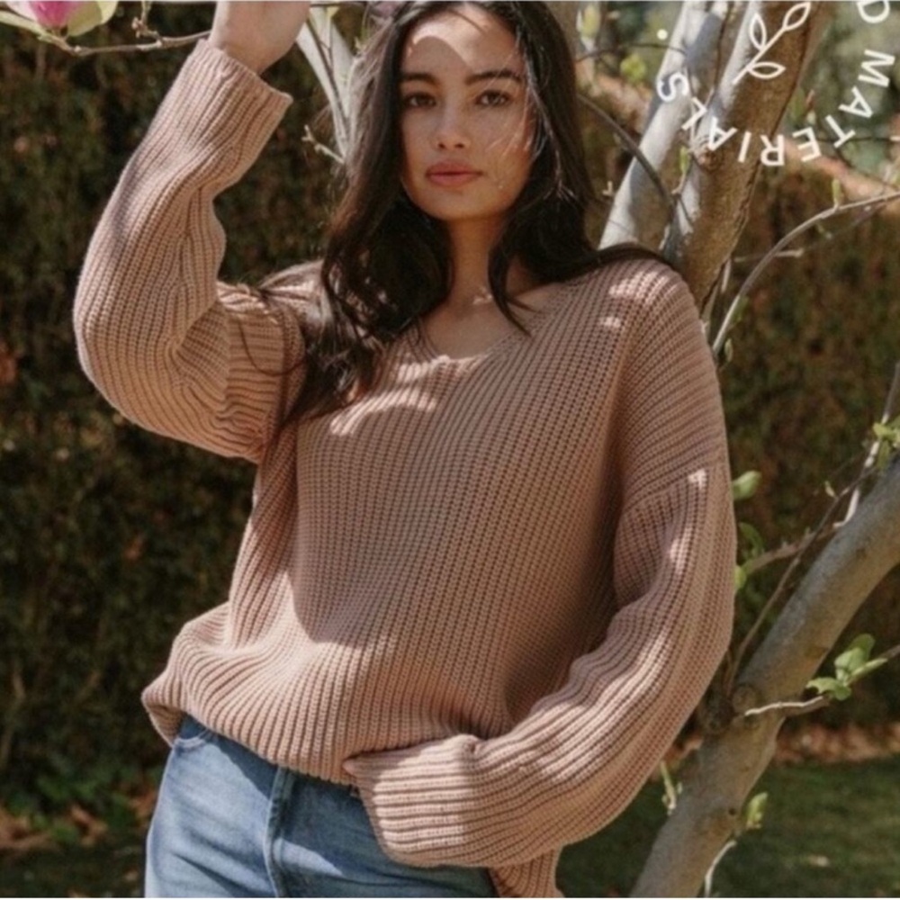 Jenni‎ Kayne Cabin Fisherman Organic Cotton Blend Sweater oversized XS